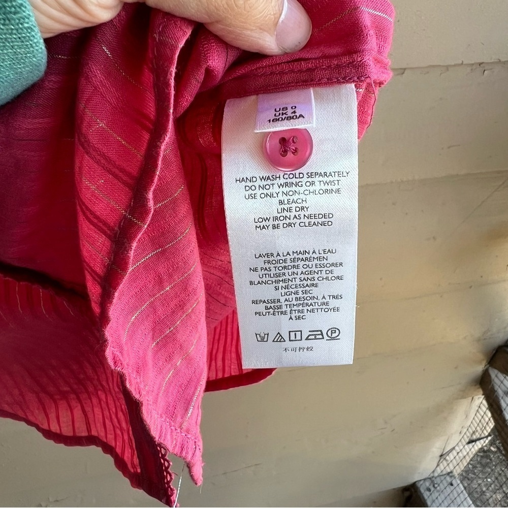 PILCRO ANTHROPOLOGIE The Victoria Lace Button Down in Pink Size 0 Boho Beach - Picture 7 of 11